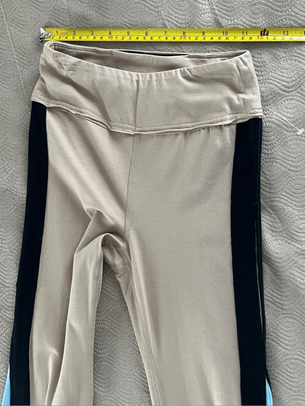 Free People Hot Shot kick flares in Beige & Light Blue size X small - Picture 12 of 15